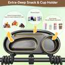 Universal Stroller Snack Tray with Cup Holder and Phone Holder, 3-in-1 Baby Stroller Tray with Secure Non-Slip Secure Clamp, Fits Most Strollers & Wagons, Toddler Snacking On The Go