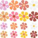 Leumoi 16 Pcs Flower Car Magnet Retro Hippie Refrigerator Flower Magnets Decorations for Car Home Door, 2.17 x 2.17 Inches, 3.94 x 3.94 Inches (Boho)