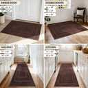 PURRUGS Dirt Trapping Door Mat 32" x 47", Non-Slip/Skid Machine Washable Entryway Rug, Dog Doormat, Super Absorbent Welcome Mat for Muddy Wet Shoes and Paws, Brown