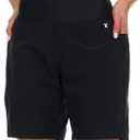 Hurley 5"/7" High Waisted Swim Shorts Women, Board Shorts with Pockets & Inner Liner, Quick Dry Swim Trunk, UPF 50+ (X-Large, Black)