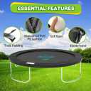 Trampoline Pad, 10FT 12FT 14FT Trampoline Replacement Safety Pad, Universal Trampoline Pads, Spring Cover, Waterproof, Tear Resistant, Round Arch Trampoline Parts for Kids