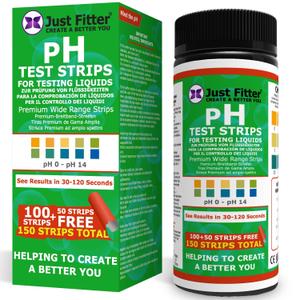 Just Fitter Alkaline Water pH Test Strips. Testing Kit for Home Drinking Water and Liquids. Universal Tester for Aquarium, Fish Tank, Pool, Hot Tub, Spa, Kombucha, Fermentation and Brewing Process.