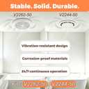 BCD-0388 Exhaust Fan Motor and Blade Combo Replacement for Bathroom Ceiling Vent Fan, Quiet 1.0 Sones 60 CFM High Airflow, Compatible with V2262-50 V2244-50 V2245-50 Mobile Home Bathroom Exhaust Fans