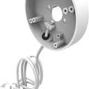 Wall Floodlight Camera Mount - Electrical Box - Made in USA | Universal Camera Mount Adapter for Ring, Eufy, Google, Blink Cams (White)  (Mount and Cord Set)