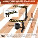 Height Adjusted Metal Ladder Extender Stabilizer Leveler for Stairs(Black)