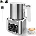 6-in-1 Electric Milk Frother and Steamer, Large Capacity & Detachable Electric Milk Frother and Warmer, Automatic Hot & Cold Foam Maker, with Stainless Steel Jug, 16.91oz/500ml for Coffee