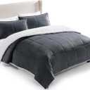 UGG Blissful Comforter Set with 2 Pillow Shams, Warm Winter Bedding, Fluffy Reversible Down Alternative Bedding, King/California King Size Comforter Set, Imperial Blue