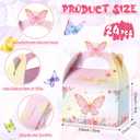 Nezyo 24 Pcs Butterfly Party Favor Treat Boxes, Pink and Purple Butterfly Floral Goodie Gable Candy Box Paper Gift Box for Birthday Party Supplies Baby Shower Wedding