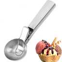 ZKIRON Old-school Heavy Duty Ice Cream Scoop - Stainless Steel, Dishwasher Safe, Trigger Release; Cookie Dough Scoops for Food, Perfect for Baking, Fruit, Frozen Yogurt, Muffin (Medium, Silver)