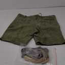 BAVARIA TRACHTEN Lederhosen Men Oktoberfest Costume, Genuine Leather German, Mushroom Brown Short, Green, White, Goat (36, Cow Suede - Green)