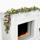 6Ft Garland for Front Door: Garland with Tulip Wreath, Butterfly, Lavender and Eucalyptus, Vivid Artificial Floral Garlands for Wall Window Farmhouse Party Holiday Home Dcor (Green)