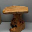 Cedar Live Edge Wood Tree Stump Stool 13.5"x12"x14"H Solid Natural Coffee End Table Rustic Plant Stand for Living Room Bedroom Patio Accent Side Table Outdoor Garden Foot Rest Stool