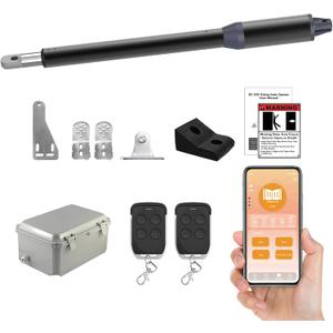 C01-L Smart Automatic Gate Opener Kit, App Compatible Single Swing Gate Opener-Up to 14ft Long or 440lb, Electric Gate Opener for Driveway Single Swing Gate with Long-Range Gate Remote and More