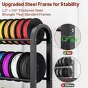 3D Printer Filament Storage Rack with Wheels, 5-Tier Adjustable Metal Shelf Holds 40 Spools, Mobile Filament Organizer with Hooks for PLA ABS TPU, 3D Printing Workspace & Studio, Large