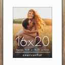 Americanflat Vintage Frames - 16x20 Picture Frame with Beaded Accents and Polished Plexiglass - Use as 11x14 Frame or Display 16x20 Photos Without Mat - Heirloom Collection - Wall Display - Gold