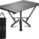 Camping Table Folding, Small Camping Table with Load 380lbs, Portable Roll up Aluminum Foldable Table with Carry Bag for Outdoor, Picnic, Camping, Black
