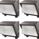 150W LED Wall Pack with Photocell Dusk to Dawn 5000K Waterproof Commercial Outdoor Light Fixture 22500lm 120-277V Equivalent,Energy Save Flood Lights for Building,Yard,Warehouse,Garage-4pack
