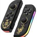 Waillynice Wireless RGB Controller for Switch/OLED, Vibration Motion Sensor, Bluetooth, Type-C, 12 Color Options (Tears of the Kingdom)