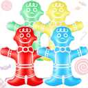 Realspring 4 Pcs Candy Birthday Party Decoration for Kids 19.5 Inch Inflatable Colorful Gingerbread Man Prop Balloons Baby Shower Party Supplies Summer Holiday Gift