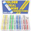 340PCS Solder Seal Wire Connectors-haisstronica Marine Grade Heat Shrink Wire Connectors-Butt Splice Wire Terminals for Marine,Electrical with Corrosion and Weatherproof(5Colors/5Sizes)