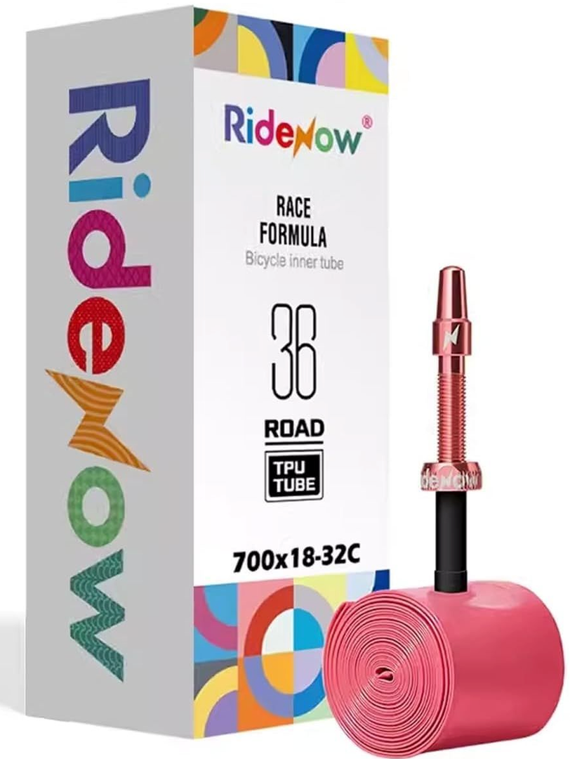 RideNow TPU Inner Tubes 700C x 18-32C / 32-47C with 45mm/65mm/85mm Metal Presta Valve, Removable Valve Cores for All Road or Gravel Bike 