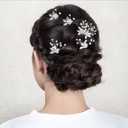5 Pieces Rhinestone Bridal Hair Pins Silver Wedding Hair Accessories for Brides, Bridesmaids & Flower Girls Bridal Hair Accessories with Crystal & Pearl Design Perfect for Weddings & Special Occasions