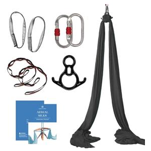 Aerial Silks Starter Kit - Durable 9 Yards of Aerial Yoga Hammock with Hardware & Guide - Aerial Swing for Acrobatic Flying Yoga & All Levels (Aerial Rigging Point Up to 13ft)