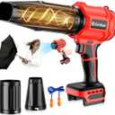 Cordless Leaf Blower Compatible for Milwaukee 18V Batteries(Tool Only), Handheld Garden Blowers with LED Light & 2 Nozzles, Variable Speed Turbo Blower for Leaves, Dust, Driveway, Patio, Lawn, Deck (Red/Black)