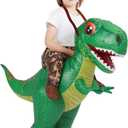 COMIN Inflatable Dinosaur Costume Kids Blow Up T Rex Dino Costumes Funny Fancy Dress for Halloween Party (36'')