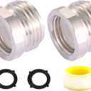 3/4" GHT Male X 1/2" NPT Female Connector 304 Stainless Steel Lead-Free Brass Tube To Garden Hose Connector Connection Hose Coupler Water Hose Adapter Garden Hose Adapter 2pcs C-3/4" GHT Male X 1/2" NPT Female