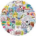 Sports Ball Stickers for Kids - Soccer, Football, Baseball, Basketball, Volleyball - Ball Themed Party Birthday Classroom Decorations Supplies
