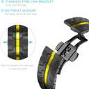 CHANCHY Stainless Steel Band for Apple Watch Band Apple Watch Ultra 3/2/1 Band 49mm, Series 11/10 46mm, 9/8/7 45mm, SE3/SE2/SE 6/5/4 44mm, 3/2/1 42mm, Metal Strap with Folding Clasp for Men, Titanium (Black/Gold)