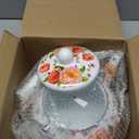 2.6 Quart Enamel Tea Kettle Stovetop, Large Porcelain Enameled Teakettle, 2.5L Vintage Tea Pot with Ceramic Cool Handle, Colorful Floral Steel Teapot for Hot Water, Retro Decor, No Whistling