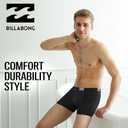Billabong Mens Boxer Briefs 4 Pack Long Leg Performance Compression Shorts Mens Underwear 7.5 Inseam (Medium, Multicolor 3)