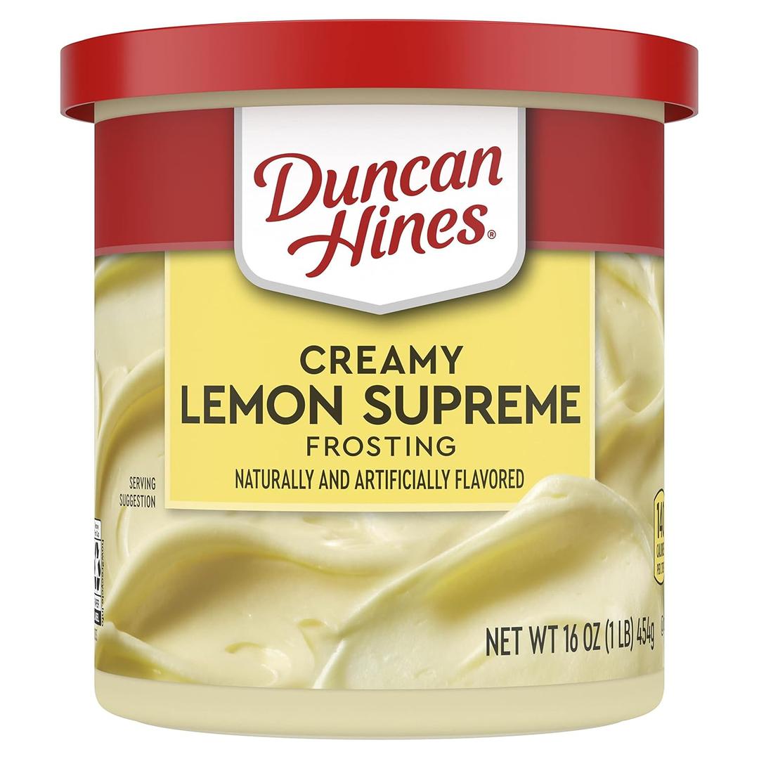 Duncan Hines Creamy Lemon Supreme Flavored Frosting, 16 oz. (Pack of 8) Best Before Aug. 12, 2026