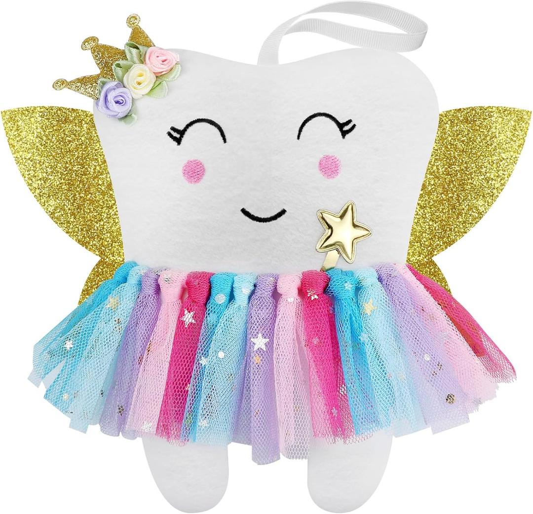Beautiful Tooth Fairy Pillow Colorful Skirt Tooth Fairy Doll Lost Teeth Keepsake Gift for Kids