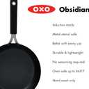 OXO Obsidian 12" Carbon Steel Frying Pan, Pre-Seasoned Skillet, Builds Natural Nonstick with Use, Induction Ready, Oven Safe, Removable Silicone Handle