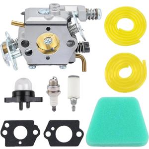 Carburetor Poulan Wild Thing Chainsaw Parts Kit  Fits Craftsman Chainsaw 2150 2375 2175 2055 Replaces C1Q-W8 WT-89 530069703 Includes Fuel Line Spark Plug Air Filter Compatible with Craftsman