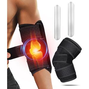 Elbow Brace for Cubital Tunnel, Ulnar Nerve Entrapment brace, Adjustable Elbow Splint for Sleeping, Tendonitis, Tennis Elbow, Comfortable Stabilizer Support for Women and Men Fit Most (One Size, Black)