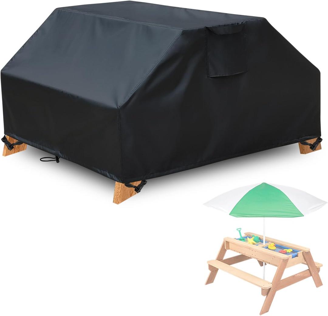 Kids Sand & Water Activity Table Cover, 40 inches Kids Picnic Table Cover, Sand and Water Table Cover, Outdoor Waterproof Dustproof Anti-UV Patio Table Covers