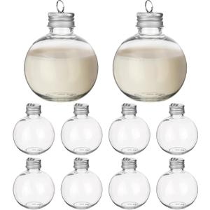 Milisten 10pcs Christmas Drink Balls Juice Bottles Clear Ornament Balls Christmas Fillable Booze Tree Ornaments Water Bottle Bulbs Xmas Booze Pendant Ball for Party 5.07ounce, Silver