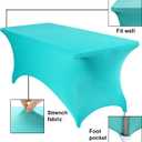 2Pack Spandex Waterproof Rectangular Tablecloths, 6FT, Turquoise, Stretchable, Stain Resistant, All-Season, Party, Wedding, Banquet, Events