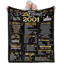 aisdfhsa 25th Anniversary Blanket Gifts Gift for 25th Silver Wedding Anniversary 25 Years of Marriage Gifts for Couple Wife Husband Dad Mom Parents Back in 2001 Throw Blanket 60Lx50W Inch