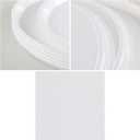 6-Pack Plastic Round Food Serving Tray, Round Restaurant Serving Trays, White