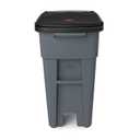 Rubbermaid Commercial Products Brute Rollout Trash/Garbage Can/Bin with Wheels, 32 GAL, Gray, for Restaurants/Hospitals/Offices/Back of House/Warehouses/Home