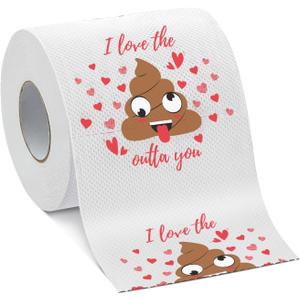 2 x Valentines Day Gifts for Him/Her,Novelty Toilet Paper Romantic Gag Gifts for Couples Men Women Boyfriend Girlfriend Wife Husband,Prank Decor for Anniversary Wedding Birthday Christmas Party Supplies (LOVE YOU)