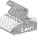 Baby Hangers 30 Pack,Non-Slip Plastic Kids Hangers for Closet, Adjustable Infant Toddler Clothes Hanger, Durable Nursery Organizer for Newborn Children(Grey) (Gray)