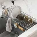 Kraus Workstation Kitchen Sink Dish Drying Rack Drainer and Utensil Holder, 17" L x 9" W, Stainless Steel, KDR-3