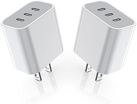 iPhone 16 Charger Block,USB C Charger [2 Pack] 35W 3-Port Wall Cube Fast Type C Charging Block PD Power Adapter for iPhone 16/16 Pro Max/15/15Pro/14/14 Pro/13 Pro Max/12/11, iPad,Galaxy,Pixel 4/3