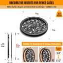 Fence Gates Decorative, Aluminum Alloy Decorative for Wooden Fence, Shed, Barn & Outdoor Patio Decor, Circle, 15.1"